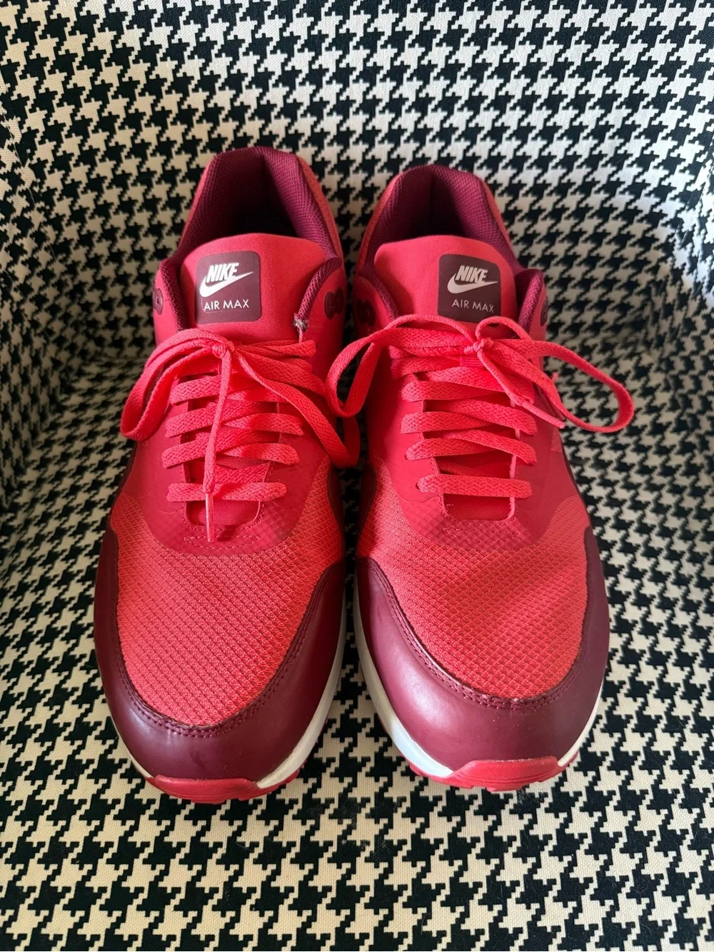 Nike Air Max Men’s Red and Burgundy Athletic Sneakers